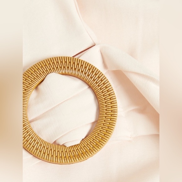 Pomelo Cropped Belted Wrap Blouse - Light Pink XS - Picture 5 of 10